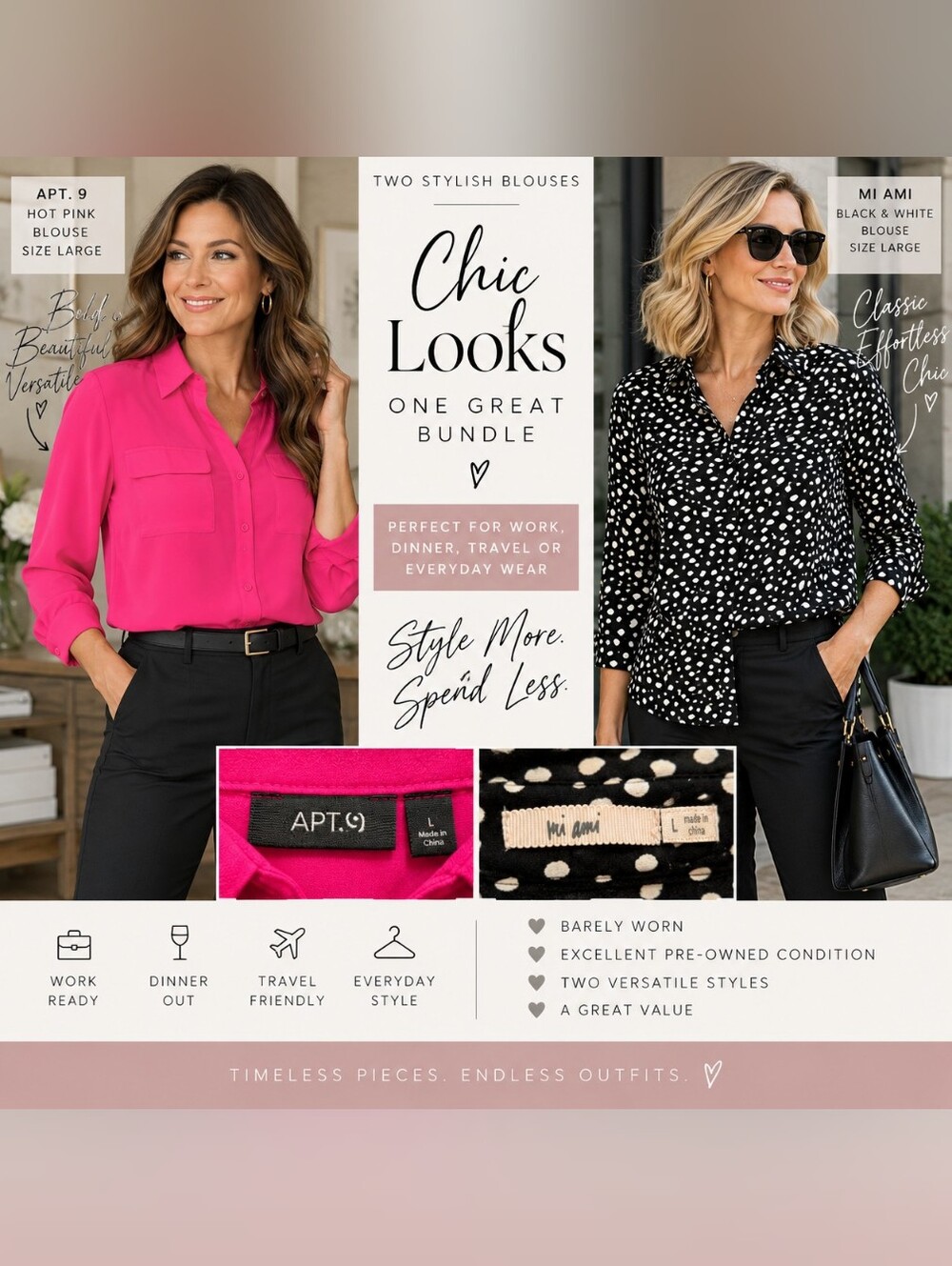 Apt. 9 & mi ami Blouse Bundle – Size Large /#38
